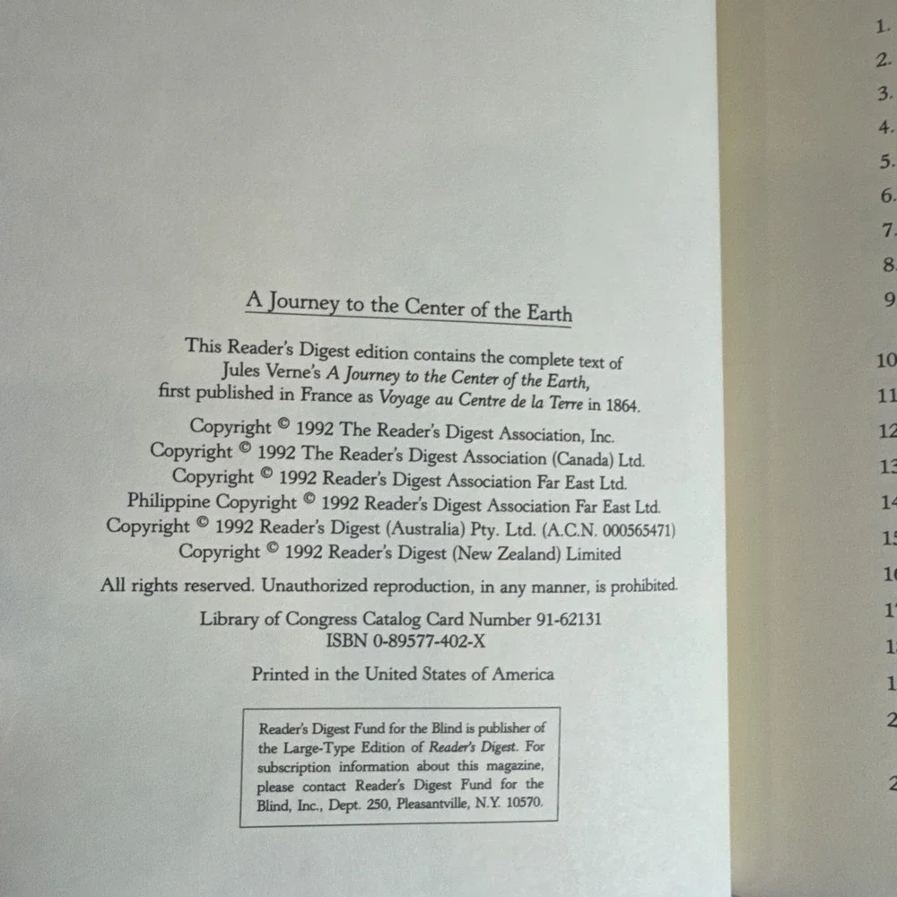 A Journey to the Center of the Earth by Jules Vern (Hardcover) Reader's Digest